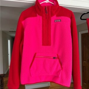Vineyard Vines Red and Pink Fleece Jacket